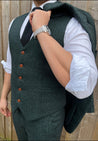 Teal Green 3 Piece Tweed Men's Suit