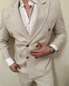 Linen Double breasted Linen 2 Piece Suit