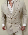 Linen Double breasted Linen 2 Piece Suit