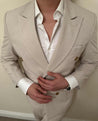 Linen Double breasted Linen 2 Piece Suit