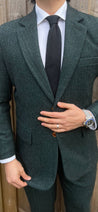 Teal Green 3 Piece Tweed Men's Suit